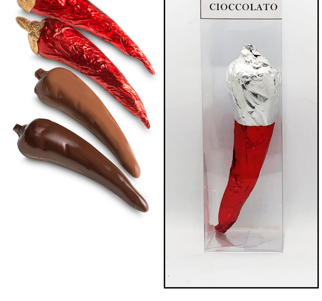 Corno portafortuna in cioccolato gr 30 – Dolci sapori cioccolateria